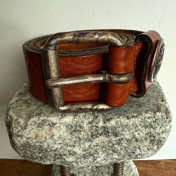 Vintage Replay Cognac Leather Belt with Metal Buckle - Picture 6 of 13